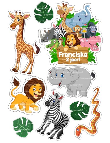 DIY Taarttopper Dierentuin 1 - 13cm