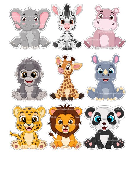 DIY Taarttopper Dierentuin Babydieren