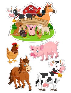 DIY Taarttopper Boerderij - 16cm 2