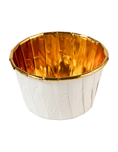 Baking Case Cup Wit/Goud -50st-