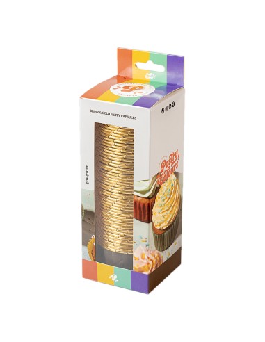 Baking Case Cup Bruin/Goud -50st-