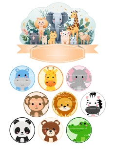 DIY Taarttopper Dierentuin 3 - 16cm 2