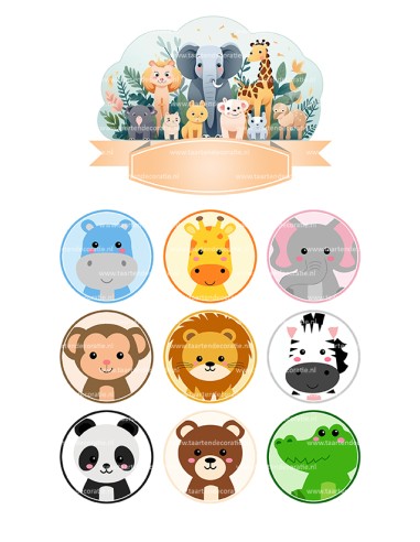 DIY Taarttopper Dierentuin 1 - 13cm