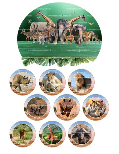 DIY Taarttopper Dierentuin 2 - 16cm