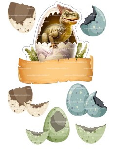 DIY Taarttopper Dino in Ei - 16cm 2