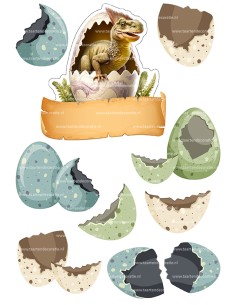 DIY Taarttopper Dino in Ei - 13cm 2