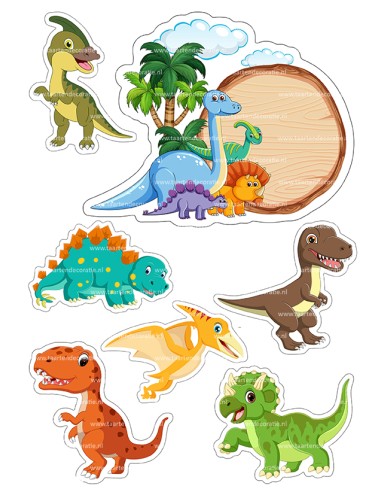 DIY Taarttopper Dino's - 16cm