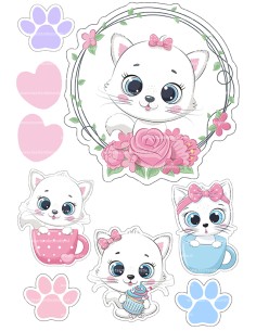 DIY Taarttopper Cute Cat - 16cm 2