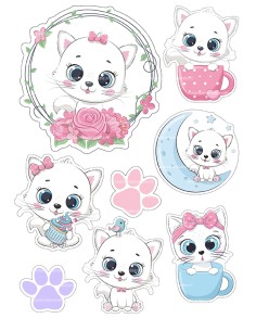 DIY Taarttopper Cute Cat - 13cm 2