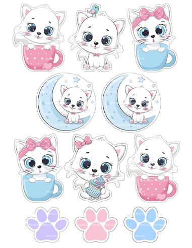 DIY Taarttopper Cute Cat - 8cm