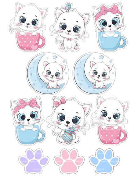 DIY Taarttopper Cute Cat - 8cm