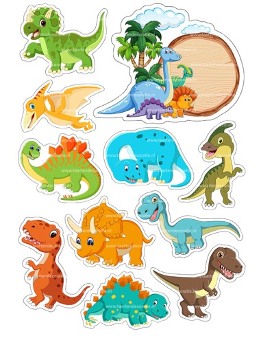 DIY Taarttopper Dino's - 13cm