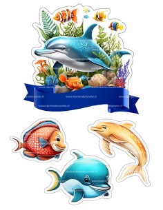 DIY Taarttopper Dolfijn - 16cm 2