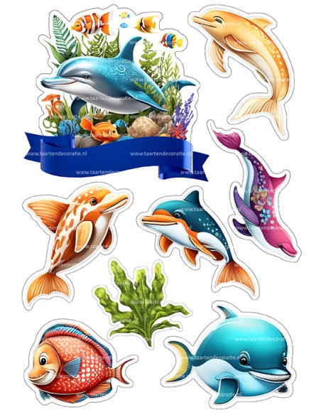 DIY Taarttopper Dolfijn - 13cm