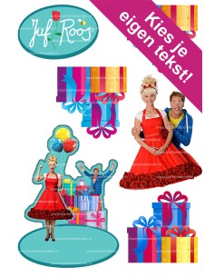 DIY Taarttopper Juf Roos - 15cm 