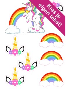DIY Taarttopper Unicorn 1 - 13cm