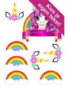 DIY Taarttopper Unicorn 2 - 13cm