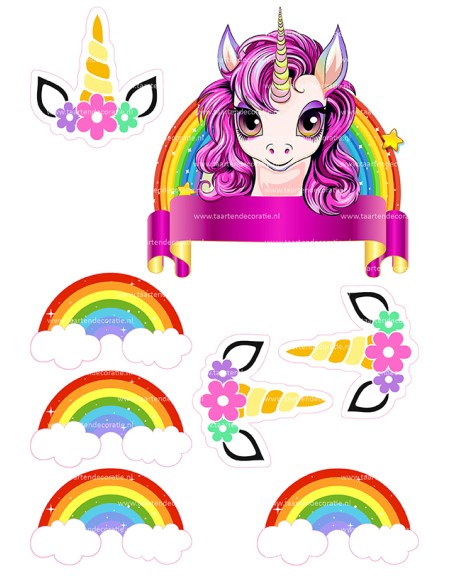 DIY Taarttopper Unicorn 2 - 13cm