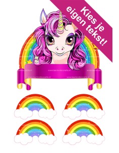 DIY Taarttopper Unicorn 2 - 16cm