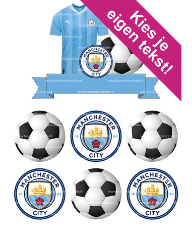 DIY Taarttopper Manchester City - 15cm
