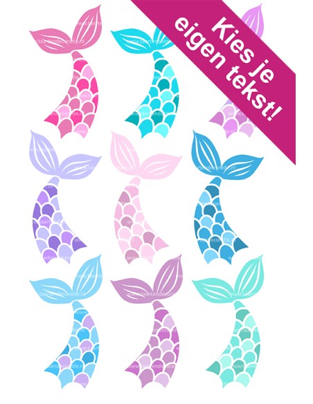DIY Taarttopper Zeemeermin Staarten - 16cm
