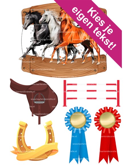 DIY Taarttopper Paarden - 16cm