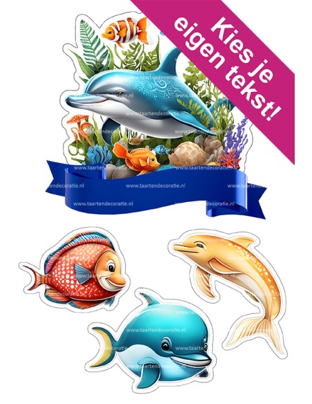 DIY Taarttopper Dolfijn - 16cm