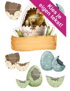 DIY Taarttopper Dino in Ei - 16cm