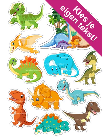 DIY Taarttopper Dino's - 13cm