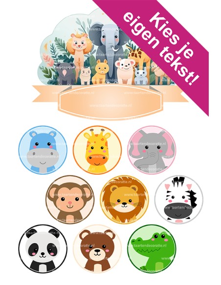 DIY Taarttopper Dierentuin 3 - 16cm