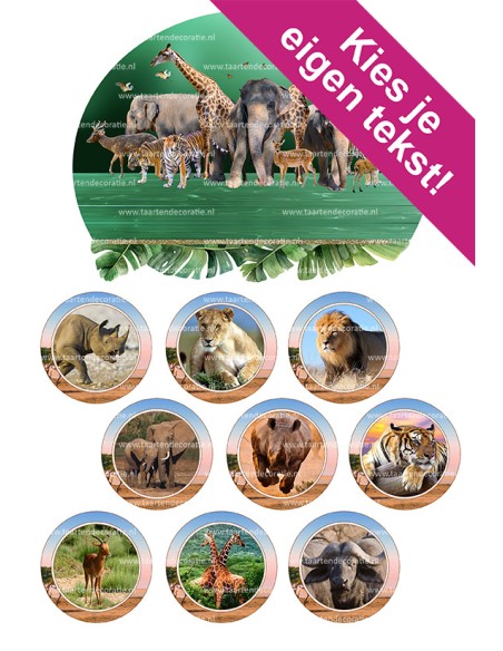 DIY Taarttopper Dierentuin 2 - 16cm