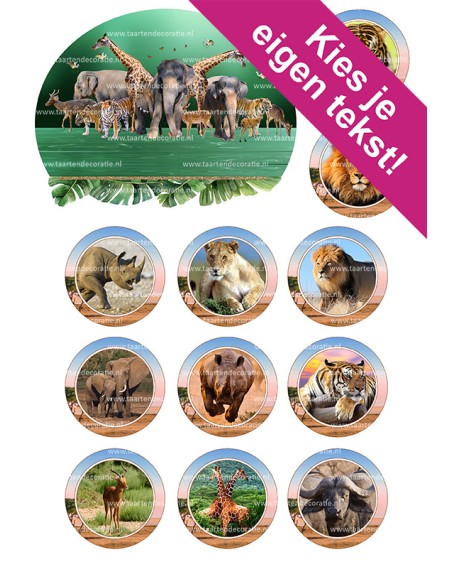DIY Taarttopper Dierentuin 2 - 13cm