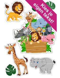 DIY Taarttopper Dierentuin 1 - 16cm