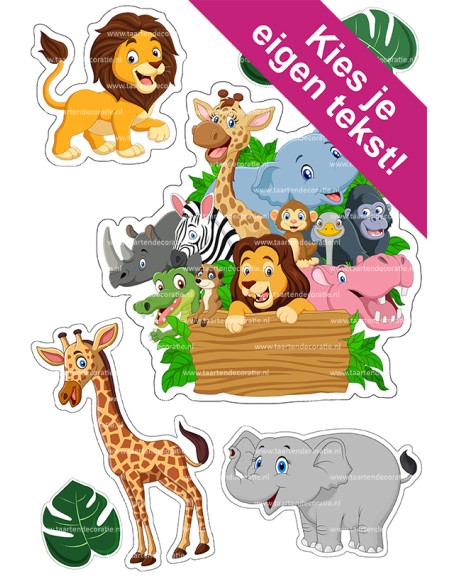 DIY Taarttopper Dierentuin 1 - 16cm