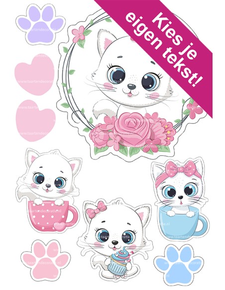 DIY Taarttopper Cute Cat - 16cm