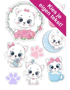 DIY Taarttopper Cute Cat - 13cm