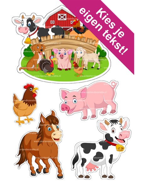 DIY Taarttopper Boerderij - 16cm