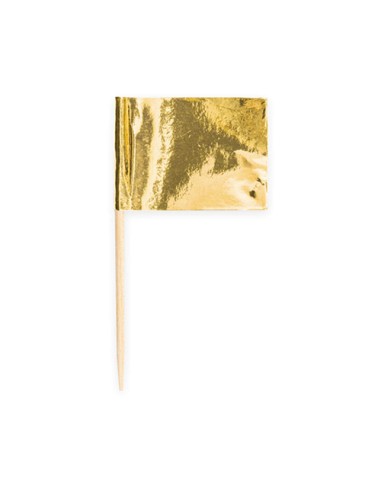 Cupcake Toppers Vlag Goud -50st-