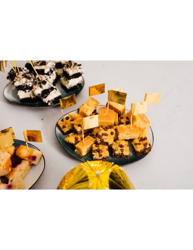 Cupcake Toppers Vlag Goud -50st-