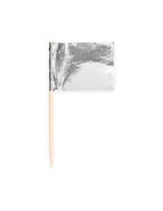 Cupcake Toppers Vlag Zilver -50st-
