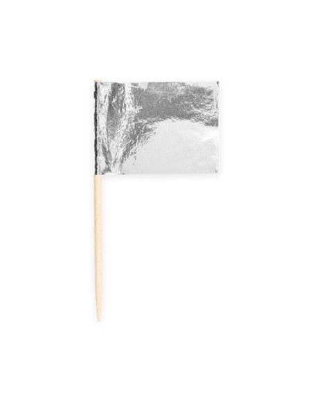 Cupcake Toppers Vlag Zilver -50st-