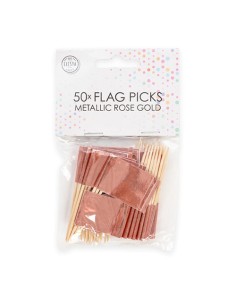 Cupcake Toppers Vlag Rosé Goud -50st- 2
