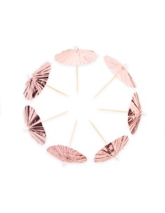 Cupcake Toppers Parasol Rosé Goud -10st-