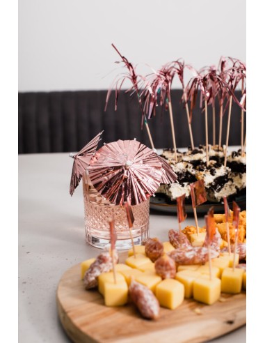 Cupcake Toppers Parasol Rosé Goud -10st-