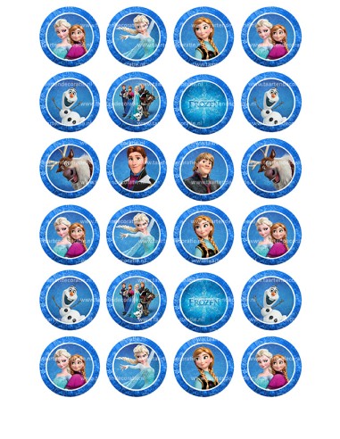 Eetbare Print Frozen Mini Cupcakes 2 - 4cm