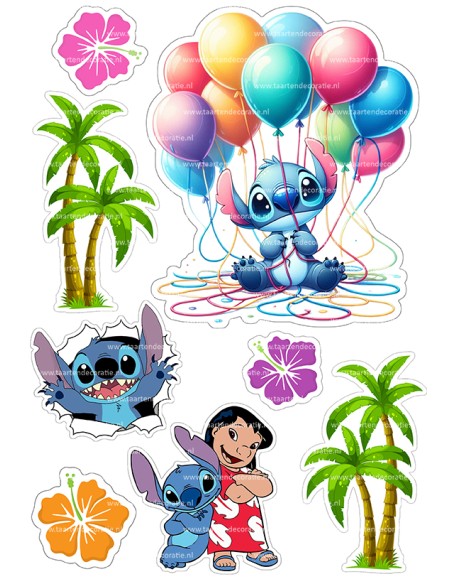 DIY Taarttopper Lilo & Stitch 3 - 16cm
