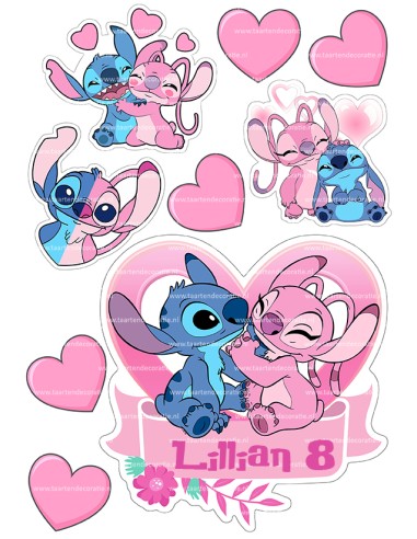 DIY Taarttopper Angel & Stitch - 16cm