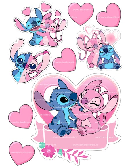 DIY Taarttopper Angel & Stitch - 16cm