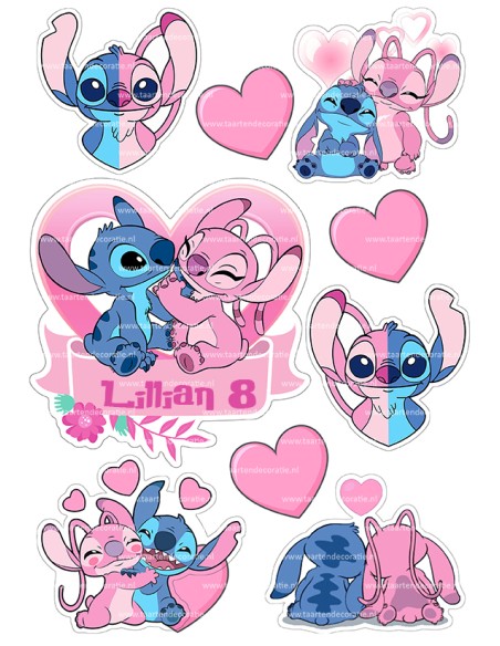 DIY Taarttopper Angel & Stitch - 13cm