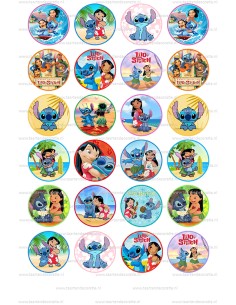 Eetbare Print Lilo & Stitch Mini Cupcakes - 4cm